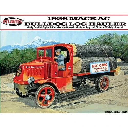 Atlantis Models-1926 Mack AC Bulldog Logging Truck 1:24 Scale Model Kit-NEW - Bild 1 von 1