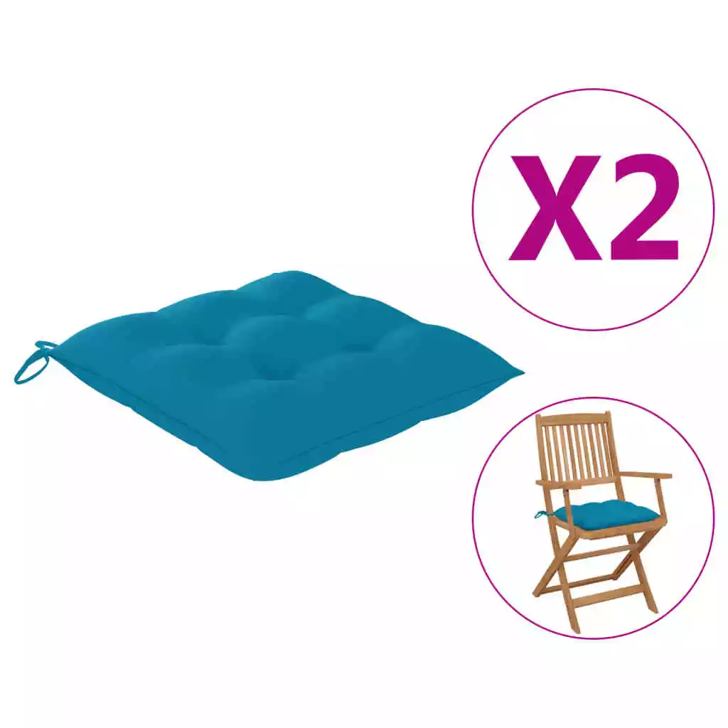 Chair Cushions 2 pcs Light Blue 15.7