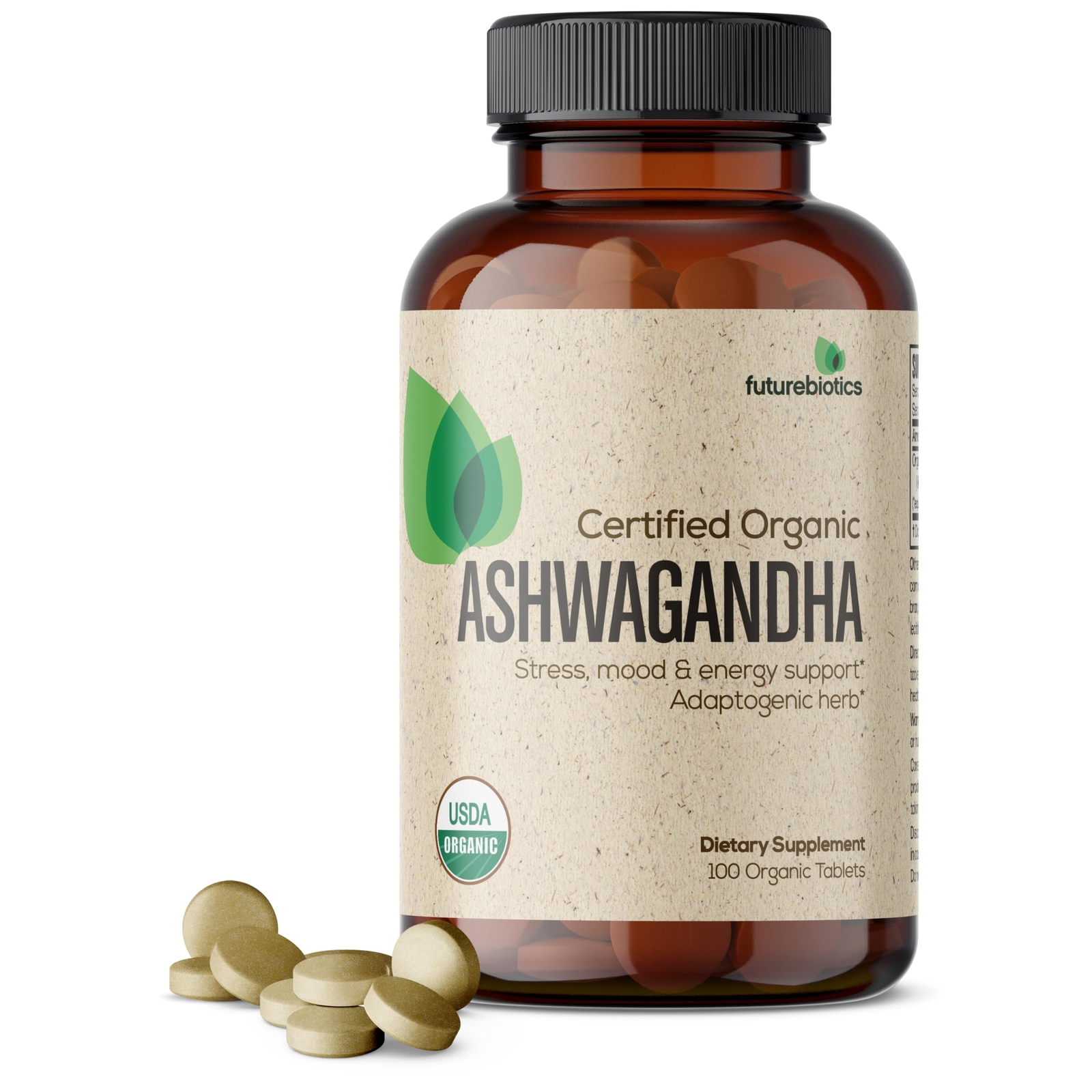 Certified Organic Ashwagandha, Stress Mood & Energy Support Adaptogenic Herb,...