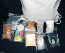 Emergency Survival Pack MRE Magnesium Fire Starter Candle Fatwood Hunting Pack 