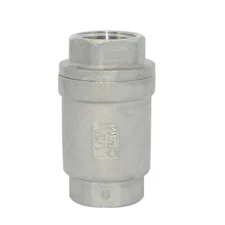 1/2" inch Spring Loaded In-line NPT Threaded Check Valve Stainless Steel SS316