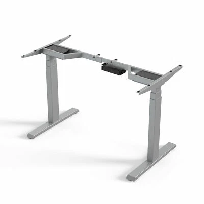 Höhenverstellbar Schreibtisch elektrisch Tischgestell grau bis 125kg 2 Motoren