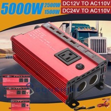 Convertidor De DC 12V A 110V / 24V A 110V USB Para Carro Auto Inversor Corriente
