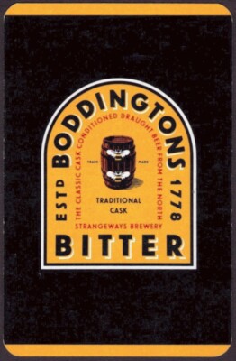 Spielkarten Einzelkarte alte BODDINGTONS Brauerei BITTERES BIER Werbung Kunst A