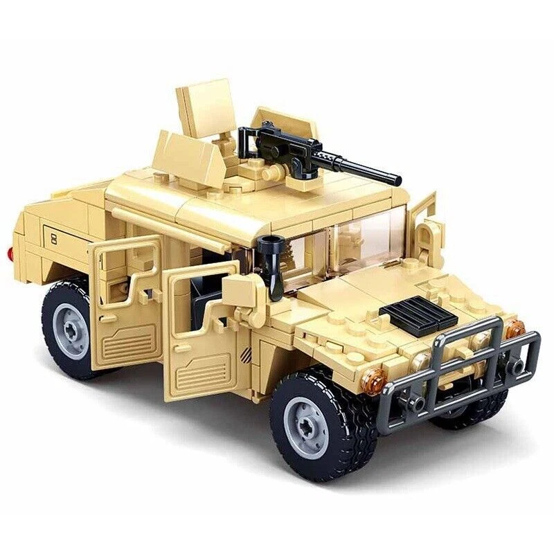Armored Humvee H1 Off-Road Car DIY Model Building Blocks Military MOC Bricks Toy - Image 2 of 4