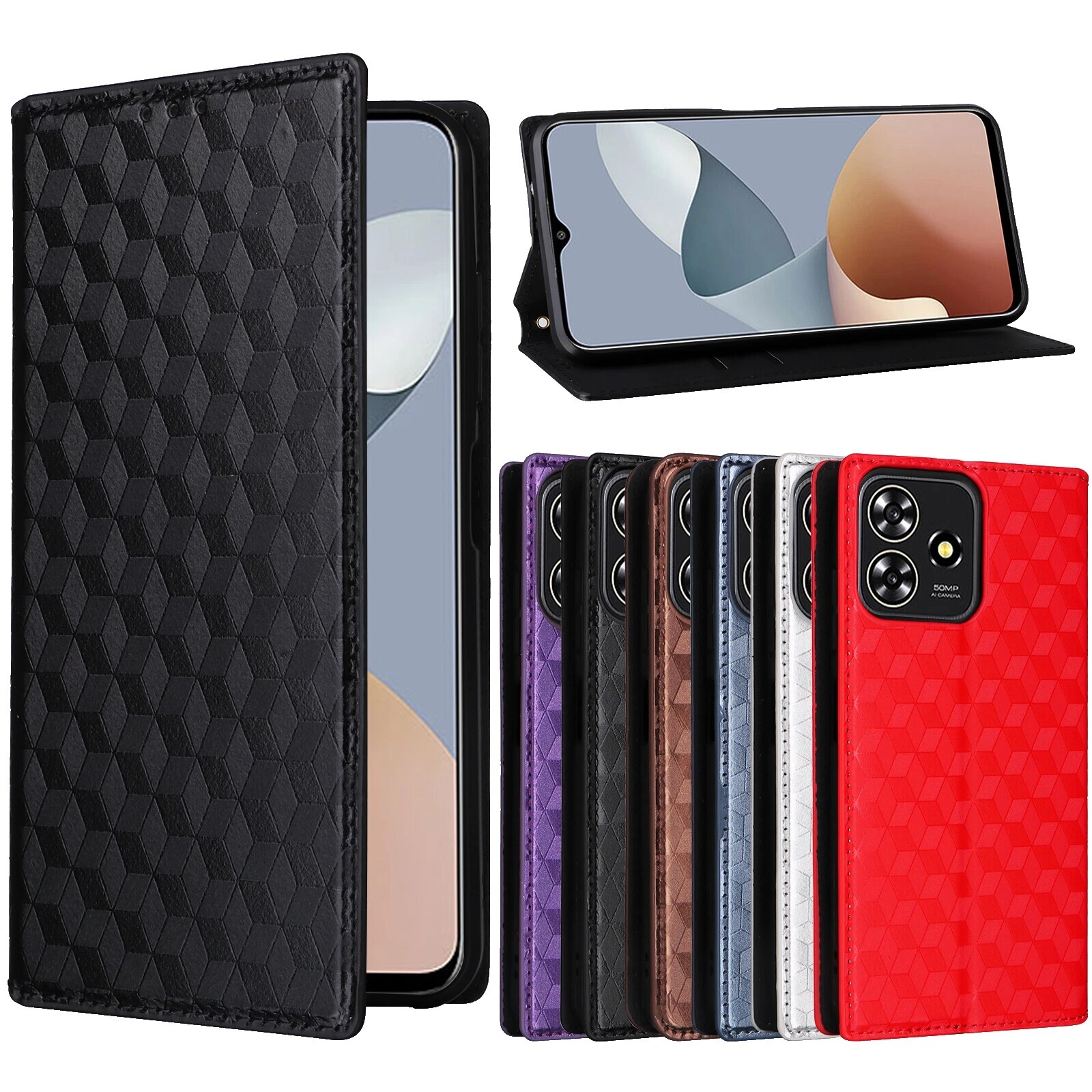 Teléfono Celular de Cuero flip casos para ZTE