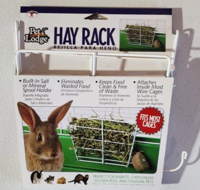 PET LODGE PetLodge Wire Hay Rack with Salt or Mineral Spool Holder for Small Animals