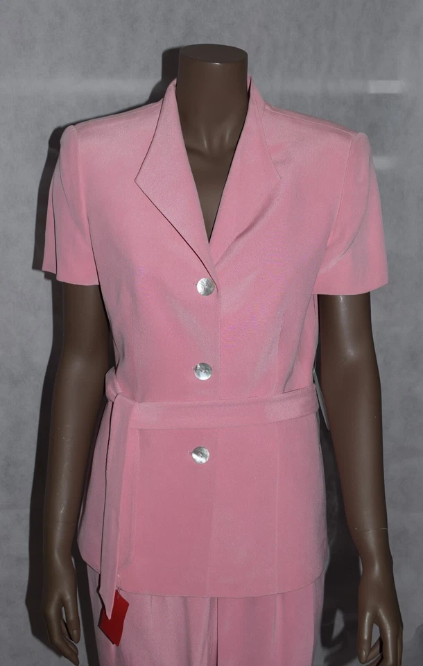 Traje pantalón mujer, talla 10P, Jones New York, seda, rosa claro, nuevo con etiquetas Foto 3 de 4