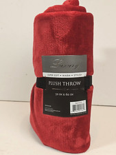 Luxury Super Soft Warm Stylish Plush Red Throw 50" x 60"