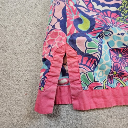 Lilly Pulitzer Short Sleeve Tunic Dress Animals Floral Pink Cotton Youth Girls 8 - Picture 5 of 11