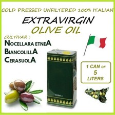 EXTRA VIRGIN OLIVE OIL 5 LITRE COLD PRESSED SICILIAN NEW EVO OIL 2025 CAN 5L
