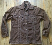 VTG 60s-70s JC Penney Brown Snap Button Western Cotton Shirt, Men  s Medium