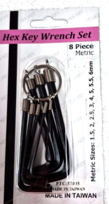 8 PC. HEX KEY WRENCH SET METRIC HEX KEY ALLEN TYPE  METAL