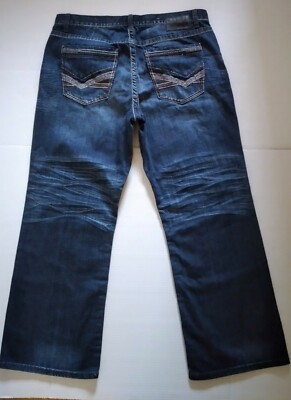 BKE Mens Denim Tyler Straight Boot Leg Saddle Stitch Pocket Jeans Size 36