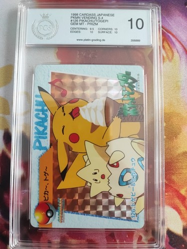 Pokemon Card 126 Pikachu Togepi Carddass Vending Holo Japan PGS PSA Pristine 10 - Picture 2 of 5