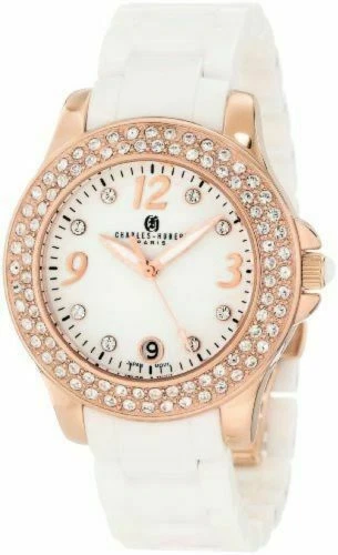 Silver Plated Band Ceramic Case Wristwatches