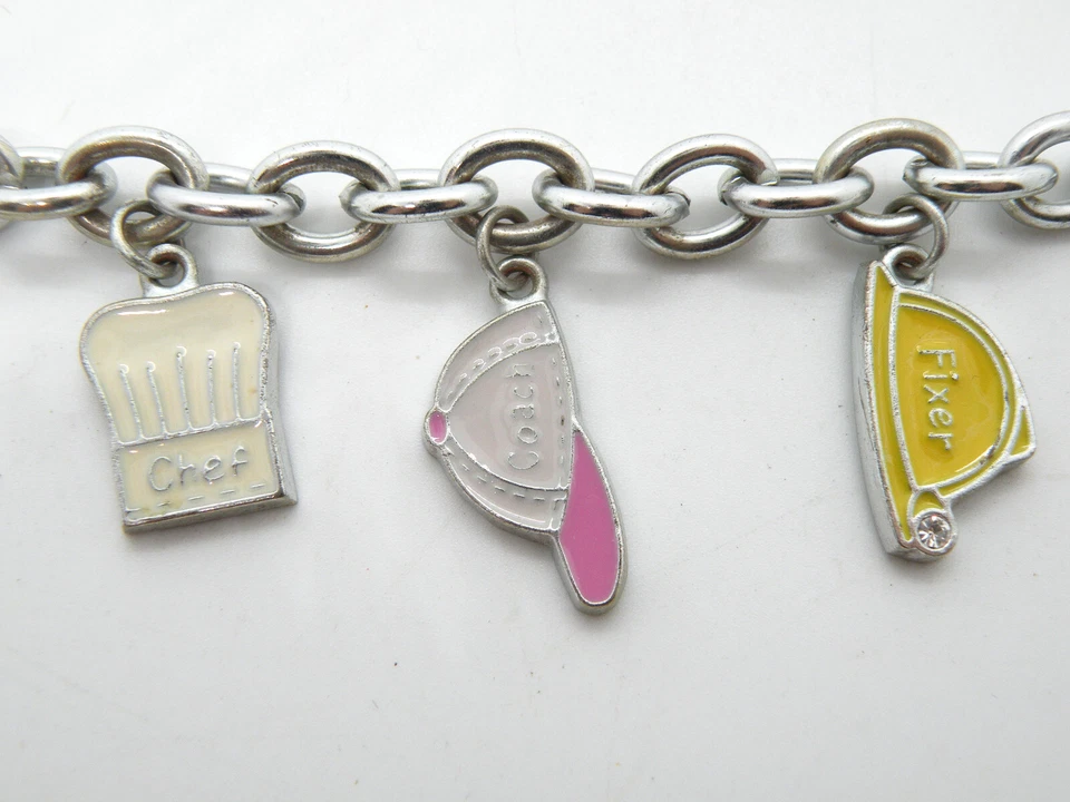 HMK Sello "Gracias Mamá" Madre Dijes Corona Enfermera Entrenador Chef Corazón Pulsera Foto 3 de 4