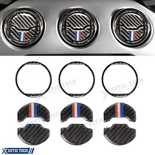 Carbon Fiber Dashboard AC Air Outlet Overlay Cover Trim For Ford Mustang 2015-23