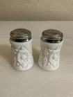 Vintage Milk Glass Salt and Pepper Shakers-A
