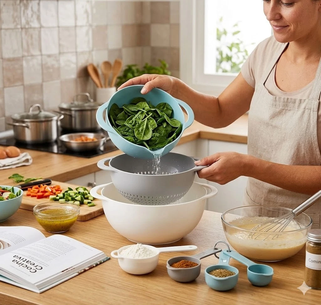 8-Piece Nesting Kitchen Bowl Set BPA-Free Mixing Bowls for Baking & RV Camping