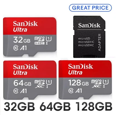 SanDisk Ultra Micro SD Card 32GB,64GB,128GB Memory Card With Adapter 4K Class