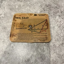 Vintage Trig-Easy Trigonometry Equation Card Math Copyright 1943 Free Shipping