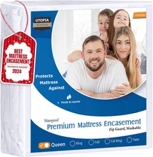 Premium Waterproof Bed Bug Mattress Cover, Queen Zippered Mattress Protector, 14