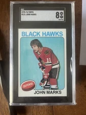 1975-76 Topps #121 John Marks SGC 8 Chicago Black Hawks Low Pop