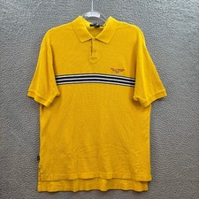 Vintage Polo Sport Ralph Lauren Shirt Mens Large Yellow Navy USA Flag 90s VTG