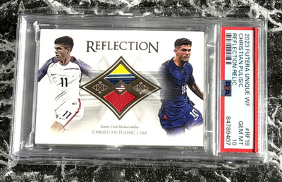 2023 Futera Unique Christian Pulisic Reflections Game Worn Patch 10/24 PSA 10
