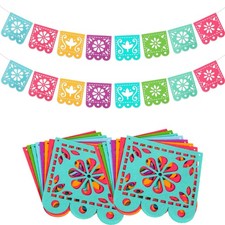 2 Mexican Fiesta Party Decorations Banners, Felt Cinco de Mayo Decorations Ba...