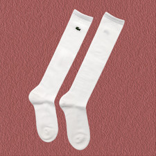 Lacoste Summer Cushioning Knee-High Socks RA129E56G001 Women Casual Socks White