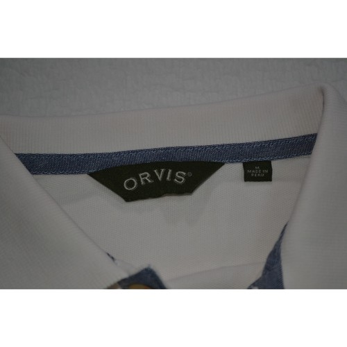 48138 Orvis Golf Poloshirt Herren Größe Medium USA Land weiß Baumwolle - Bild 8 von 9