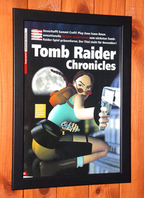 Tomb Raider Chronicles Dreamcast PS1 Promo Mini hoja publicitaria p&oacute;ster p&aacute;gina publicitaria enmarcada