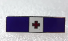 Red Cross Medical Aid Pin Blue White Rectangle Humanitarian Symbol