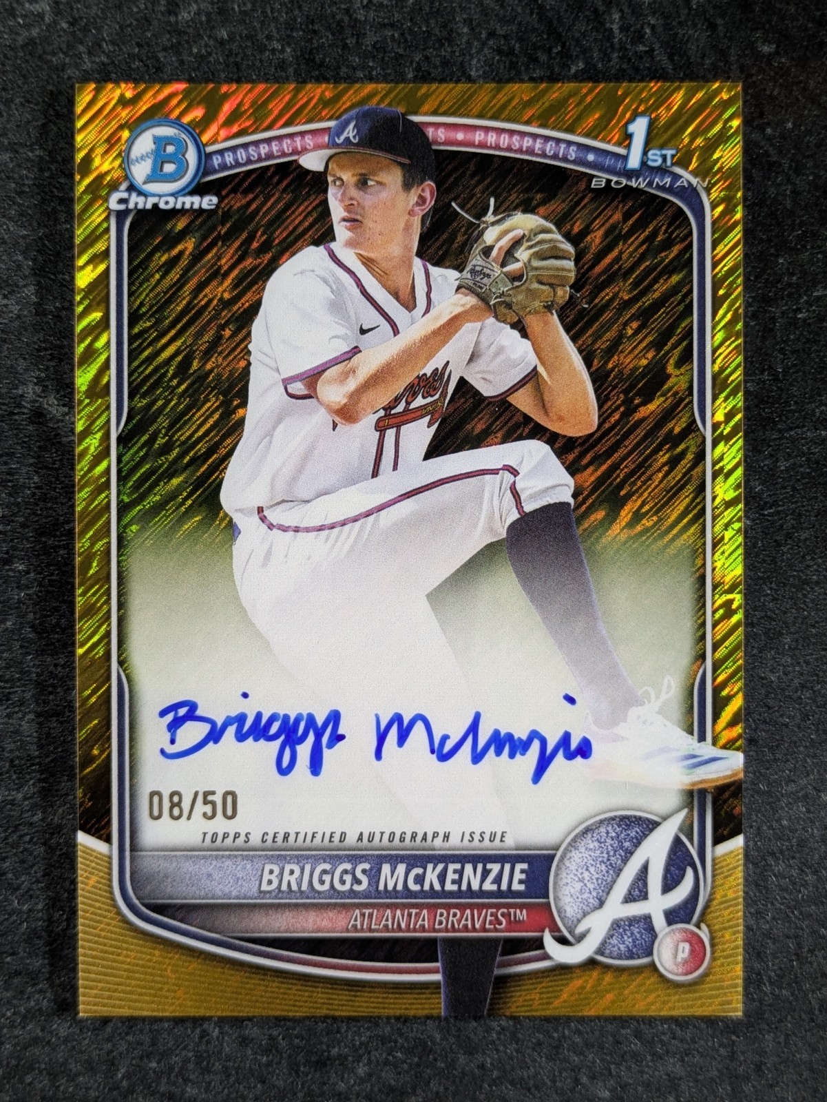 2025 Bowman Chrome Draft BRIGGS MCKENZIE 8/50 Auto 1st Gold Shimmer Ref #CPA-BM