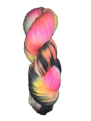 100 g HANDGEFÄRBT auf OPAL FINE MERINO SOCKENWOLLE - CHLORFREI *POWER PINK*