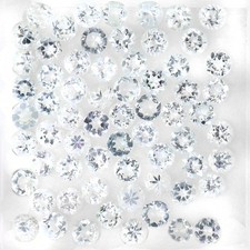 Round Cut Natural Unheated Nice Blue Aquamarine 4.38ct 2mm 65pcs Lot Gemstone