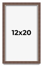 12x20 Shadow Box Frame Brown | 1.125 inches Deep Real Wood Rustic Shadowbox Disp