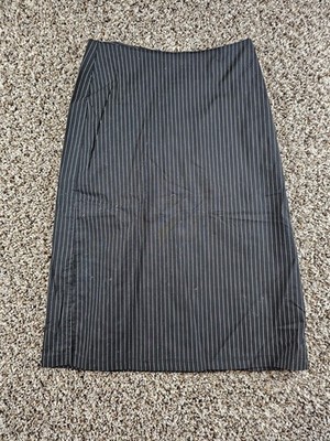 Vtg 5,7,9 Juniors Sz S Knee Length Pencil Skirt Black White Pinstripe
