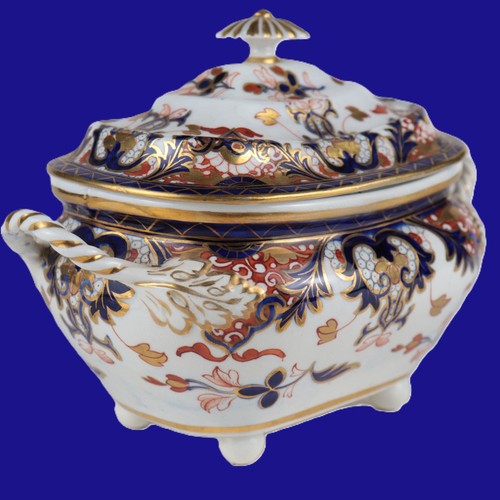 Antique Royal Crown Derby Covered Scurier Sugar Dish - Kings Old Imari 1806-1825 - Picture 3 of 9