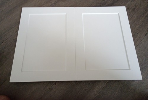 Set of Two White Shaker Style Kitchen Cabinet Doors