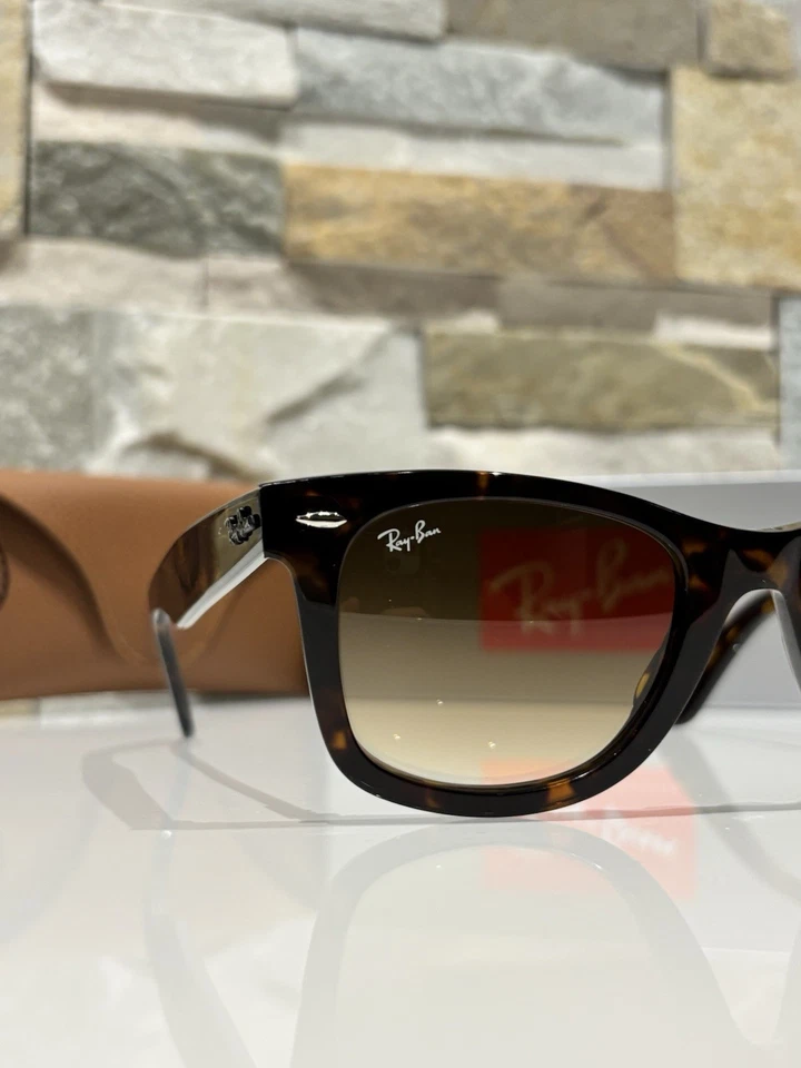 Ray-Ban Wayfarer RB2140 902-51 50-22 Occhiali da Sole - Tartarugato/Marrone G-15 - Image 3 of 4