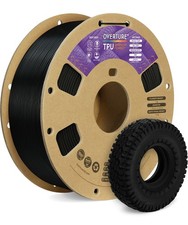 OVERTURE TPU Filament 1.75mm Flexible Roll, 95A Soft 3D Printer 1kg Tpu Black