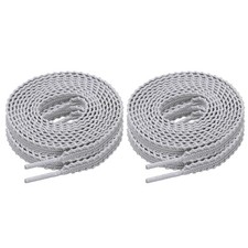 2 Pair Flat Shoe Laces, 47 Inch Athletic Shoelaces for Sneakers, Light Gray