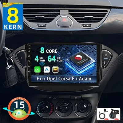 NHOPEEW 4+64GB Autoradio Für Opel Corsa E 2015-2019 Adam 2013-2016 Android 15 Carplay FM