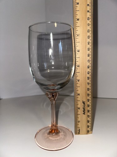 Cristal D'Arques Pink Knobby Stem Wine Goblets Elegant Glassware Set of 3 - Picture 6 of 10