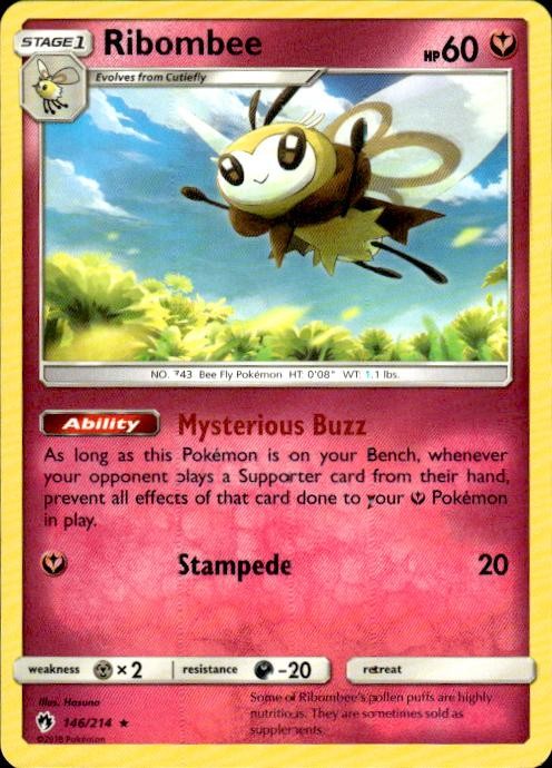 Pokemon Ribombee SM - Lost Thunder 146/214 Light Play LP+ or Better
