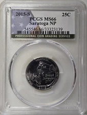 2015-S 25C PCGS MS66 - Clad Saratoga Quarter