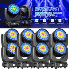 For Party LED Zoom Moving Head Stage Light RGBW DMX Beam Wash Lighting 19x20W